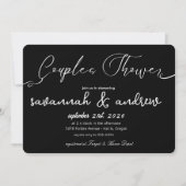 Klassieke Elegant Script Koppels Douche Uitnodigin Kaart (Voorkant)