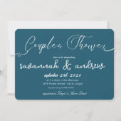 Klassieke Elegant Script Koppels Douche Uitnodigin Kaart (Voorkant)