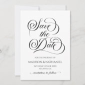 Klassieke Elegant Script Minimalistische bruiloft Save The Date (Voorkant)