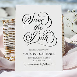 Klassieke Elegant Script Minimalistische bruiloft Save The Date