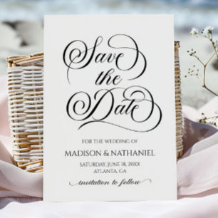 Klassieke Elegant Script Minimalistische bruiloft Save The Date