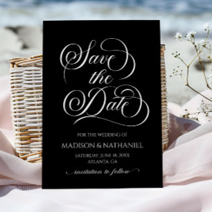 Klassieke Elegant Script Minimalistische bruiloft Save The Date