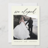 Klassieke Elegant Script Photo Elopement Wedding Kaart (Achterkant)