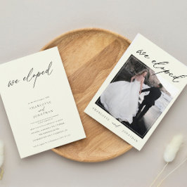 Klassieke Elegant Script Photo Elopement Wedding Kaart