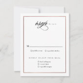 Klassieke Elegant Script Roos Gold Wedding RSVP Kaartje (Voorkant)