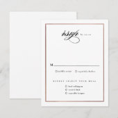 Klassieke Elegant Script Roos Gold Wedding RSVP Kaartje (Voorkant / Achterkant)