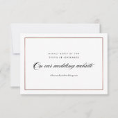 Klassieke Elegant Script Roos Gold Wedding Website RSVP Kaartje (Voorkant)