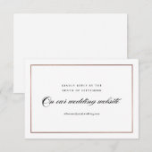Klassieke Elegant Script Roos Gold Wedding Website RSVP Kaartje (Voorkant / Achterkant)