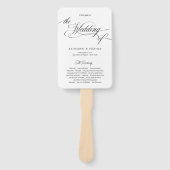 Klassieke Elegant Script Wedding Program Handfans Handwaaier (Voorkant)