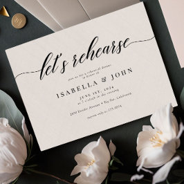 Klassieke Elegant Script Wedding Rehearsal Dinner Kaart