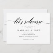 Klassieke Elegant Script Wedding Rehearsal Dinner Kaart (Voorkant)