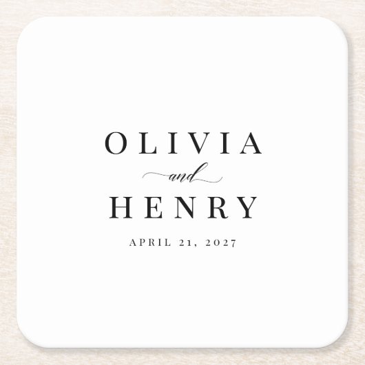 Klassieke Elegant Script Wedding Rehearsal Dinner Kartonnen Onderzetters (Voorkant)