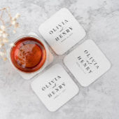 Klassieke Elegant Script Wedding Rehearsal Dinner Kartonnen Onderzetters