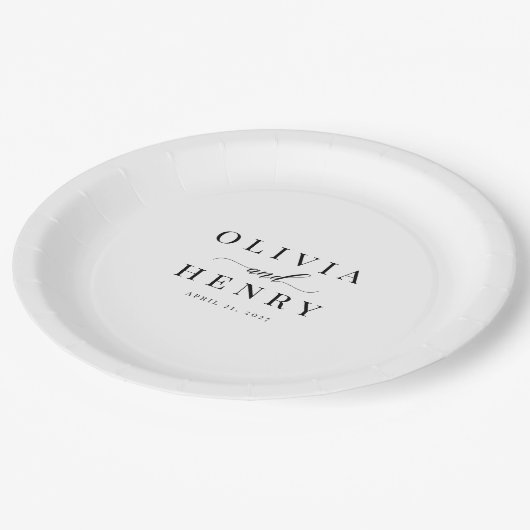 Klassieke Elegant Script Wedding Rehearsal Dinner Papieren Bordje (Gekanteld)