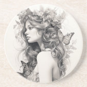 Klassieke Elegant Script Wedding Rehearsal Dinner Zandsteen Onderzetter (Voorkant)