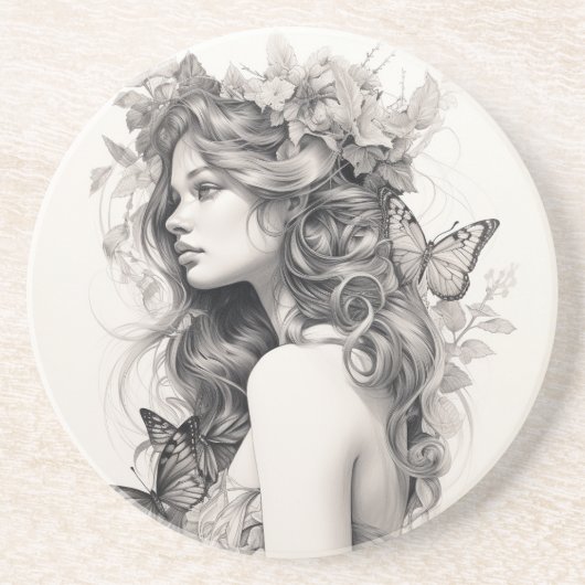 Klassieke Elegant Script Wedding Rehearsal Dinner Zandsteen Onderzetter (Voorkant)