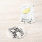 Klassieke Elegant Script Wedding Rehearsal Dinner Zandsteen Onderzetter (Zijkant)