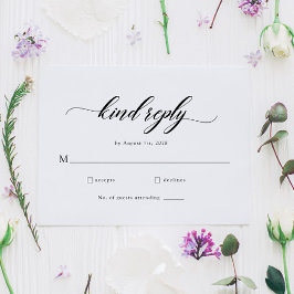 Klassieke Elegant Script Wedding RSVP Kaart