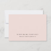 Klassieke elegant Soft Pink Wedding Reply Card Kaart (Achterkant)