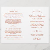 Klassieke Elegant Terracotta Oranje Wedding Progra (Voorkant)