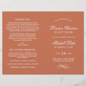 Klassieke Elegant Terracotta Oranje Wedding Progra (Voorkant)