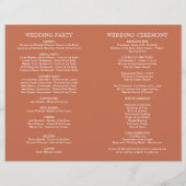 Klassieke Elegant Terracotta Oranje Wedding Progra (Achterkant)