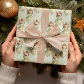 Klassieke Elegant Victoriaans Vintage Kerstangels Cadeaupapier