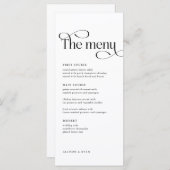 Klassieke Elegant Weddenlijstkaarten Menu (Voorkant / Achterkant)