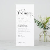 Klassieke Elegant Weddenlijstkaarten Menu (Staand voorkant)