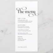 Klassieke Elegant Weddenlijstkaarten Menu (Voorkant)