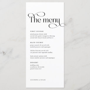 Klassieke Elegant Weddenlijstkaarten Menu