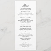 Klassieke Elegant Weddenrenmenu Menu (Voorkant)