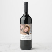 Klassieke Elegant Wedding Favor Foto Wine Labels Wijn Etiket (Voorkant)