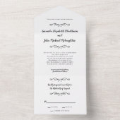 Klassieke Elegant Wedding Formal Black White Budge All In One Uitnodiging (Binnen)