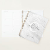 Klassieke Elegant White Monogram Marble Texture Planner (Display)