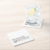 Klassieke Elegant White Simple Custom WeddenNames Kartonnen Onderzetters (Insitu)