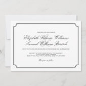 Klassieke Elegant White Simple Wedding Invite Kaart (Voorkant)