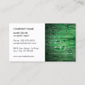 Klassieke Elegant Wit Groen Circuit Computer Repar Visitekaartje (Voorkant)