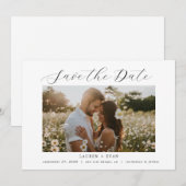 Klassieke elegant zwart en wit sparen de Datum Kaart (Voorkant / Achterkant)