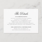 Klassieke Elegant Zwart Wit Trouwdetails Informatiekaartje (Voorkant)