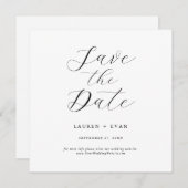 Klassieke elegant zwart-wit vierkant sparen de Dat (Voorkant / Achterkant)