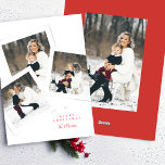 Klassieke elegante 4Photo Collage Red Merry Christ Feestdagenkaart<br><div class="desc">***dit ontwerp maakt deel uit van een bijpassend collectie sjabloon** __________________________ Deze ontwerpoptie is volledig bewerkbaar / aanpasbaar door u als klant - Klik op Verdere knop personaliseren als u het ontwerp wilt verplaatsen, toevoegen, verwijderen of significante wijzigingen wilt aanbrengen _______________________ *Als u nog vragen over het ontwerp hebt of...</div>