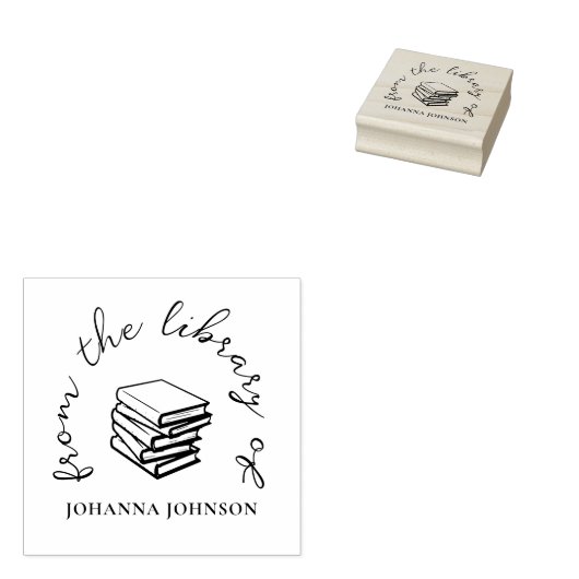 Klassieke elegante aangepaste naam uit het bibliot rubberstempel (Gestempeld)
