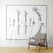 Klassieke Elegante Aangepaste Witte Trouw Achtergr Wandkleed (In Situ (horizontaal))