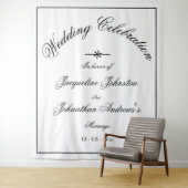 Klassieke Elegante Aangepaste Witte Trouw Achtergr Wandkleed (In situ)