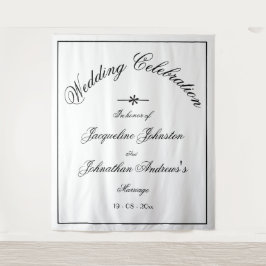 Klassieke Elegante Aangepaste Witte Trouw Achtergr Wandkleed