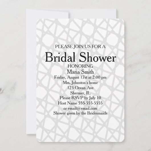 Klassieke Elegante Abstracte Bruidsdouche Uitnodig Kaart (Voorkant)