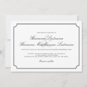 Klassieke Elegante All-in-One Witte Eenvoudige Huw Kaart (Voorkant)