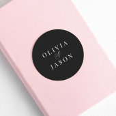 Klassieke Elegante Ampersand Zwart-wit bruiloft Ronde Sticker