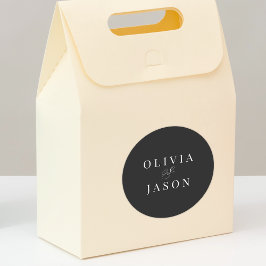 Klassieke Elegante Ampersand Zwart-wit bruiloft Ronde Sticker